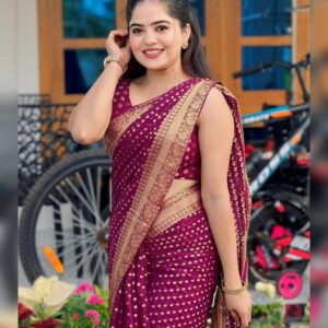 WINE SOFT LICHI SILK SAREE